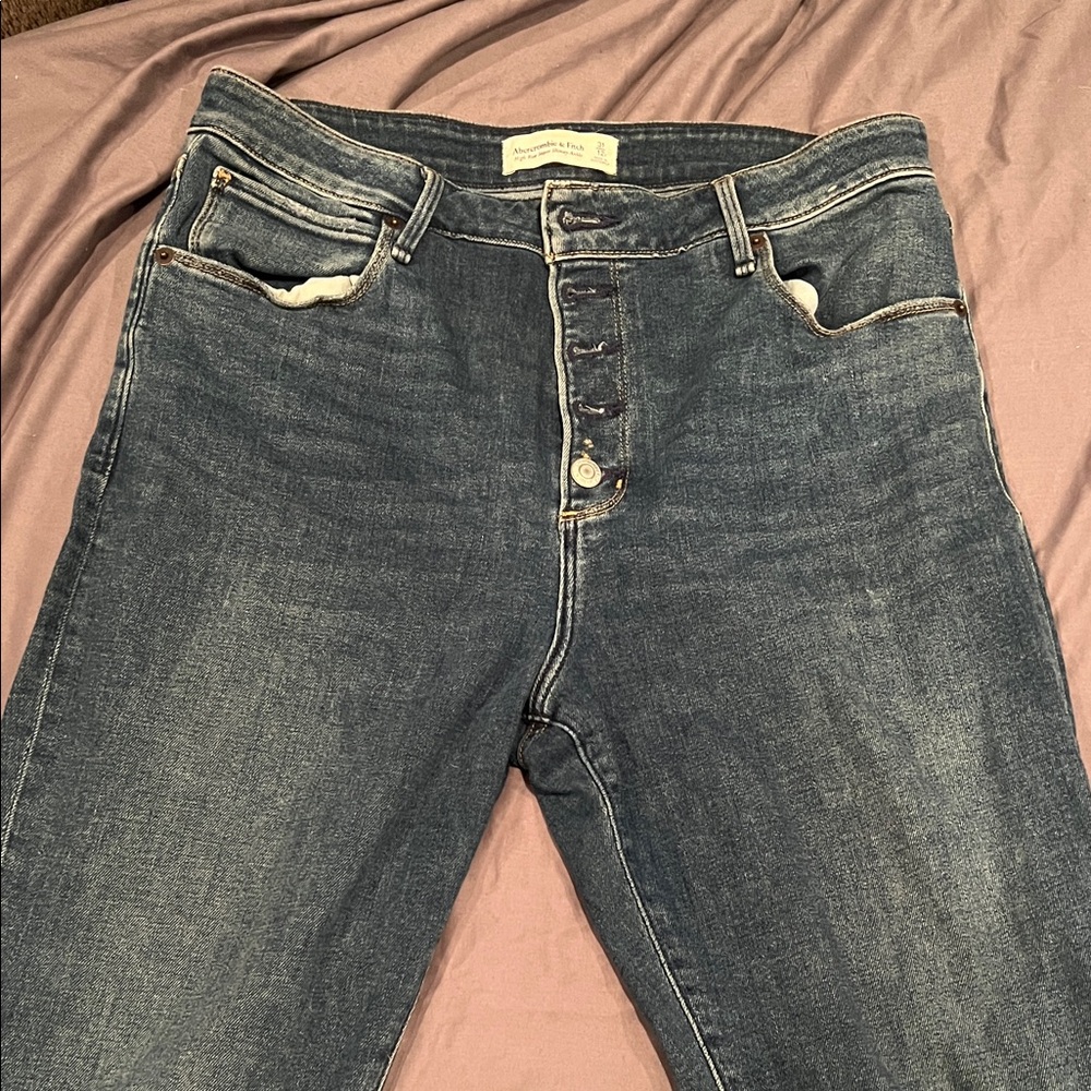 Abercrombie & Fitch High Rise Dark Blue Jeans